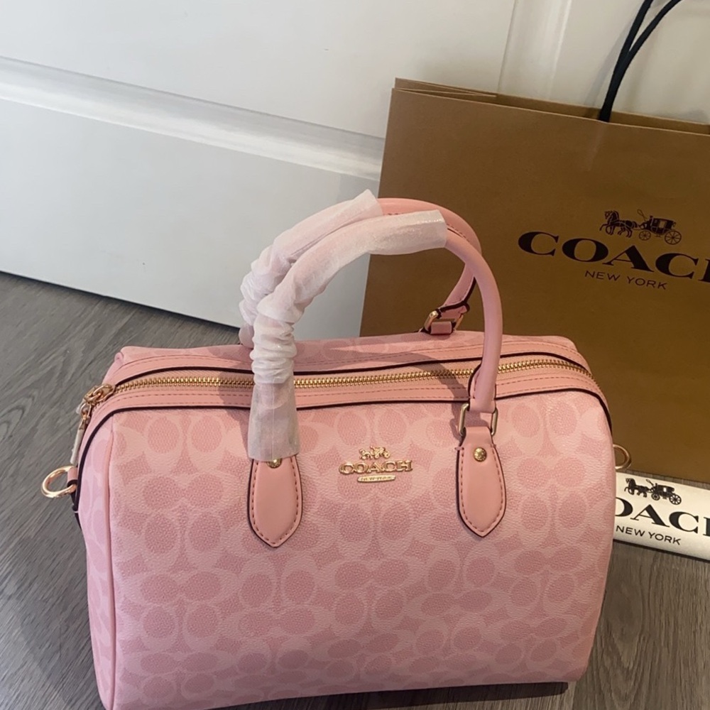 🍃Coach Medium Rowan Satchel - Powder Pink Charms 10" - Picture 3 of 9